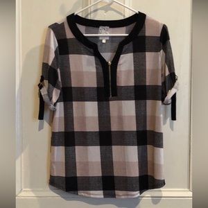 Naïf Pink & Black Plaid Top Size Small
